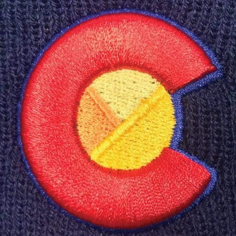 Argyle Colorado Pom Pom Beanie - Mountain Winter Hats for Men or Women, Rainbow Warm Stocking Stuffers Ski Caps