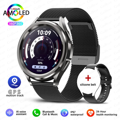 New Bluetooth Call Fashion Smart Watch 6 Classic Men'S Outdoor Sports Fitness Full Screen Touch Health Monitoring Smartwatches