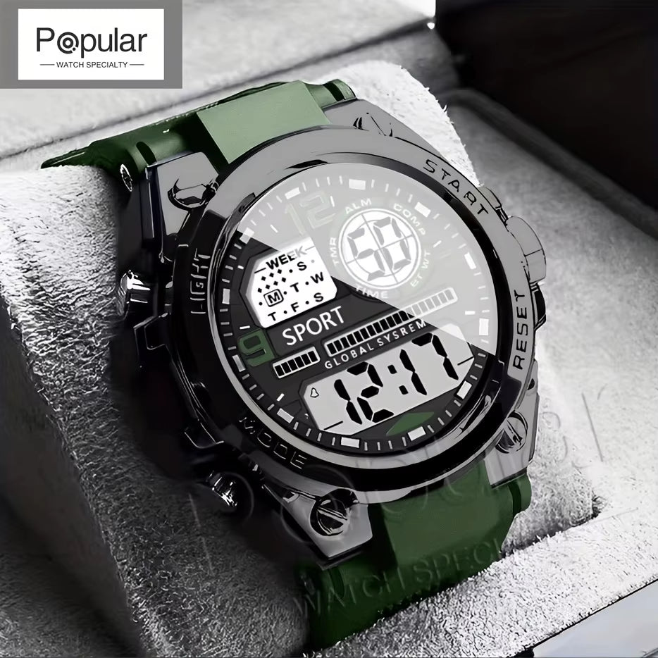 Men and Women'S Electronicsa Watch Outdoor Sports Big Dial Digital LED Alarm Digital-Watch 1237 Sport Watch