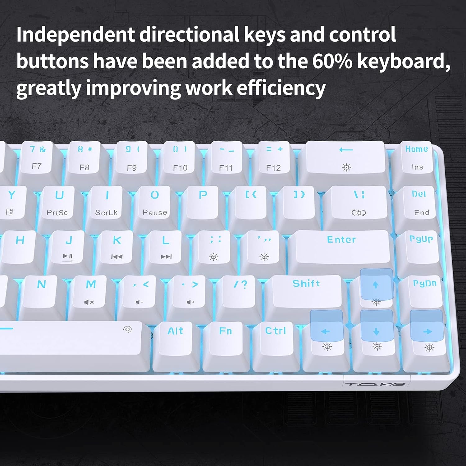 T68SE 60% Gaming Mechanical Keyboard,Ultra Compact Mini 68 Key with Blue Switches Wired Keyboard,Anti-Ghosting Keys, for Windows Laptops and PC Gamers,White