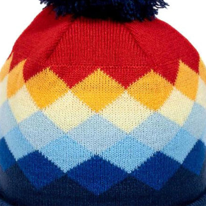 Argyle Colorado Pom Pom Beanie - Mountain Winter Hats for Men or Women, Rainbow Warm Stocking Stuffers Ski Caps