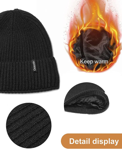 Beanie for Men Women Warm Winter Knit Cuffed Beanie Soft Warm Ski Hats Unisex