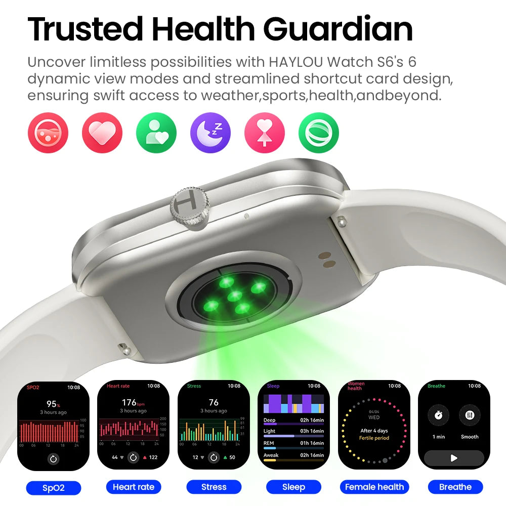 Watch S6 Voice Calling Smart Watch Men Health Monitoring IP68 Waterproof Smart Notifications Voice Assistant Smartwatch