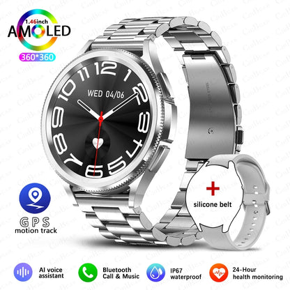 New Bluetooth Call Fashion Smart Watch 6 Classic Men'S Outdoor Sports Fitness Full Screen Touch Health Monitoring Smartwatches
