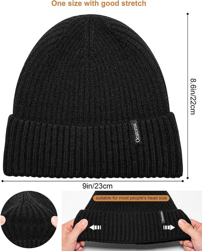 Beanie for Men Women Warm Winter Knit Cuffed Beanie Soft Warm Ski Hats Unisex