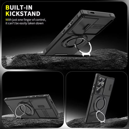 Slide Camera Protection Magnetic Stand Phone Case for Samsung S25 Edge S24 S23 plus S21 S22 Ultra FE A54 A15 A14 A05 A05S Cover