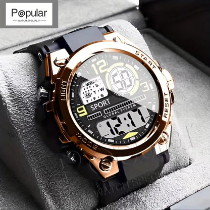 Men and Women'S Electronicsa Watch Outdoor Sports Big Dial Digital LED Alarm Digital-Watch 1237 Sport Watch