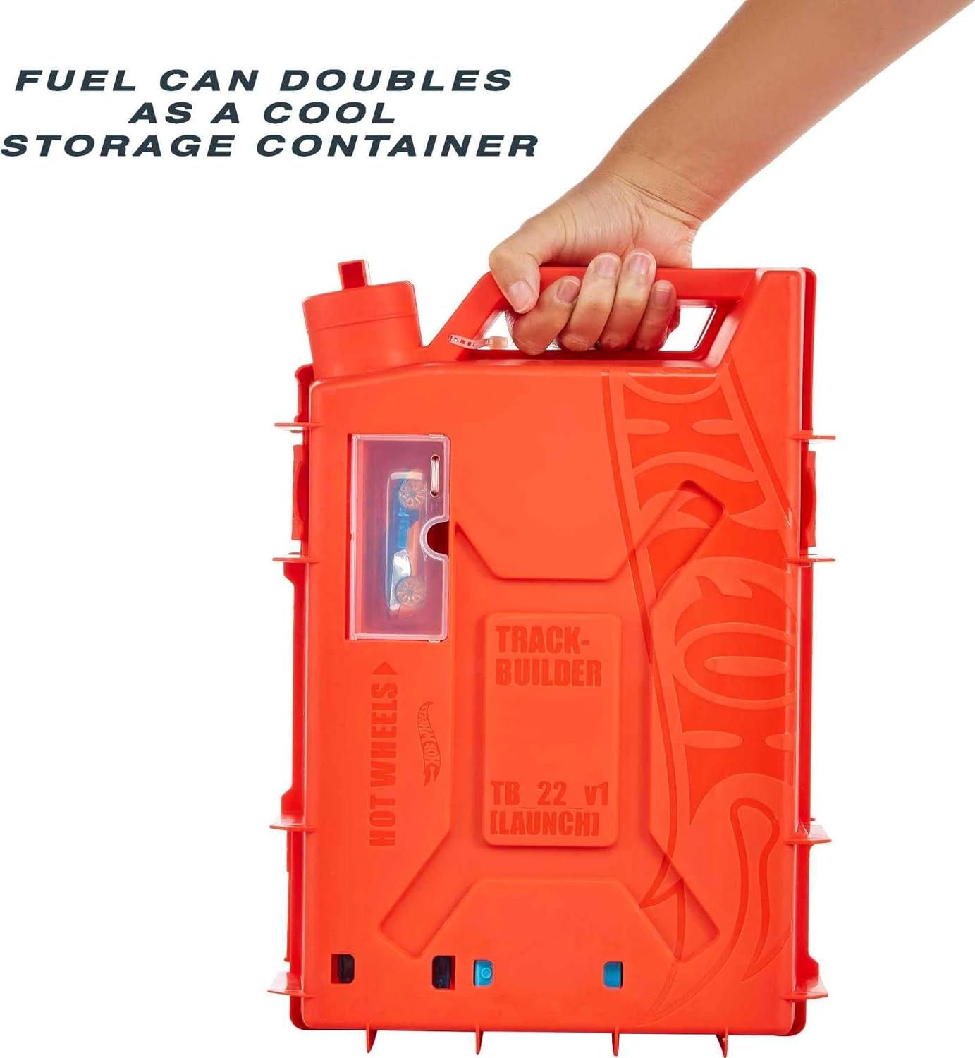 Toy Car Set, Track Builder Unlimited Playset Fuel Can Stunt Box, 14 Component Parts & 1:64 Scale Vehicle