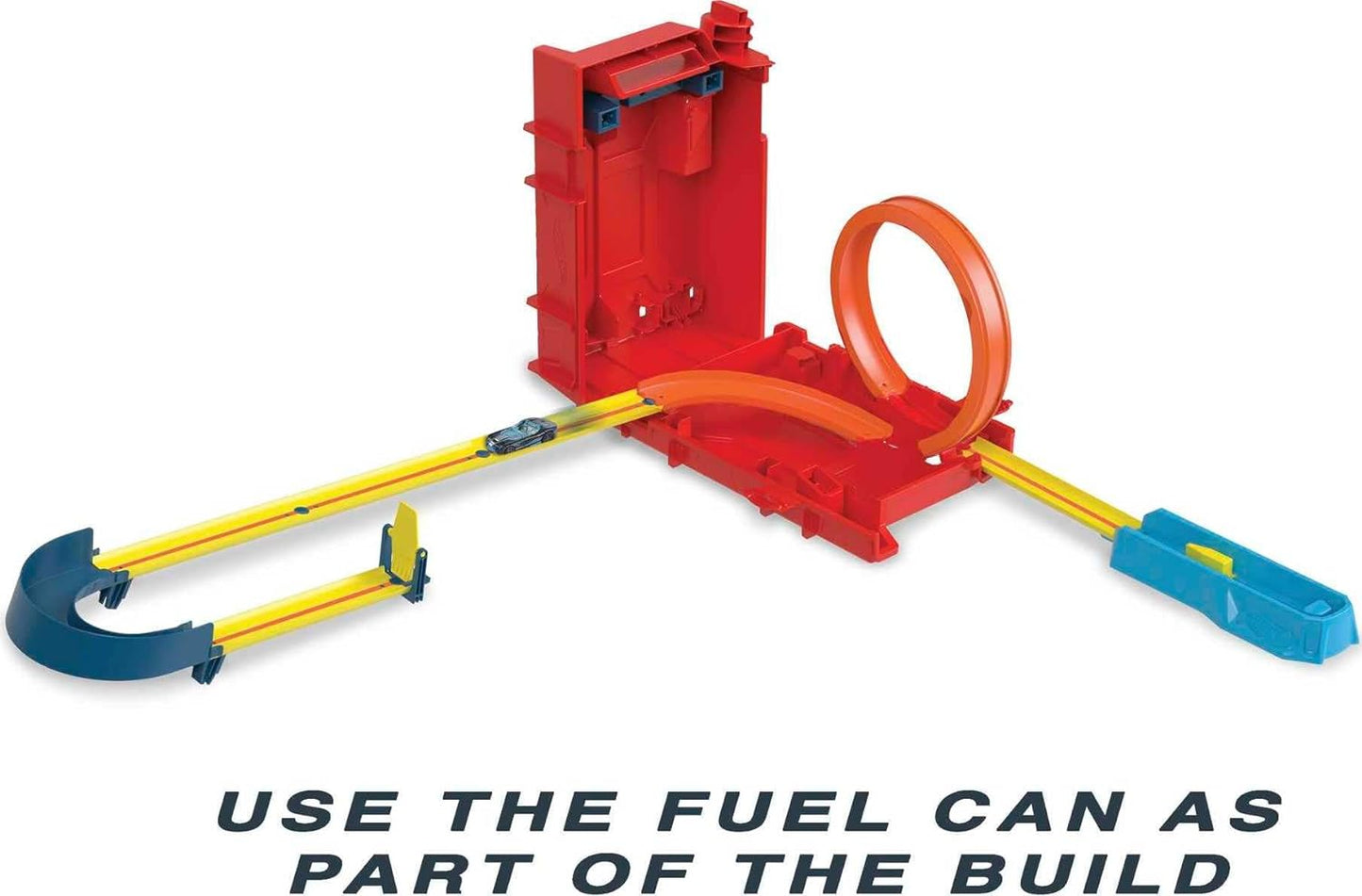 Toy Car Set, Track Builder Unlimited Playset Fuel Can Stunt Box, 14 Component Parts & 1:64 Scale Vehicle